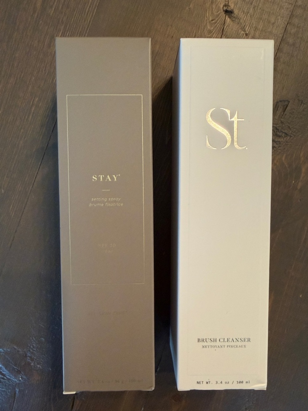 Seint Maskcara Stay Setting Spray & Brush Cleanser New in Boxes